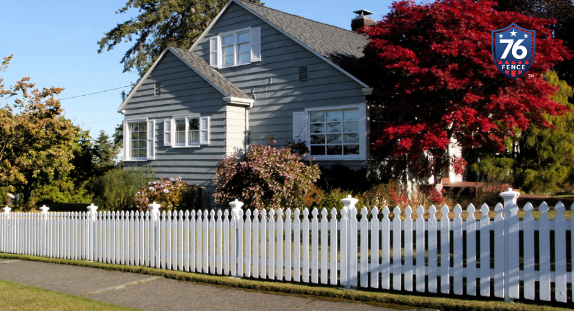 A stylish and functional picket perimeter fence - contact 76 FENCE for your guide to style, security, and sanity in Schaumburg, IL.