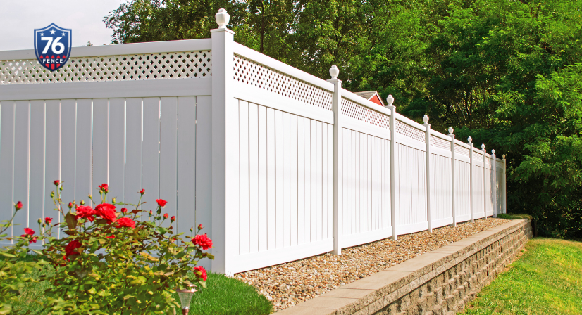 A stylish horizontal fence from 76 FENCE - contact us to learn how to reimagine your fence with modern flair in Concord / Salisbury, NC.