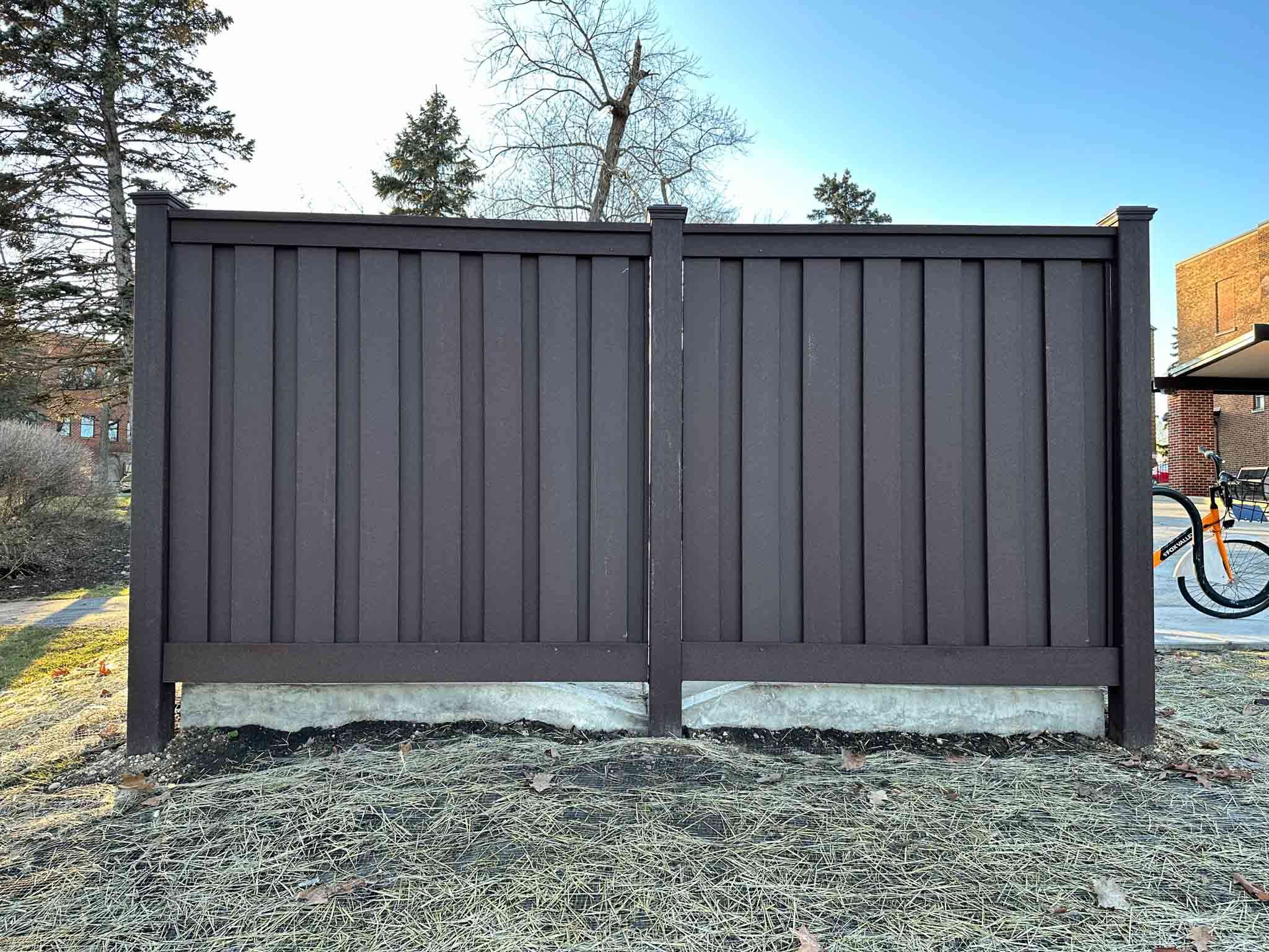 A a steel commercial dumpster enclosure gate in Charlotte, NC.