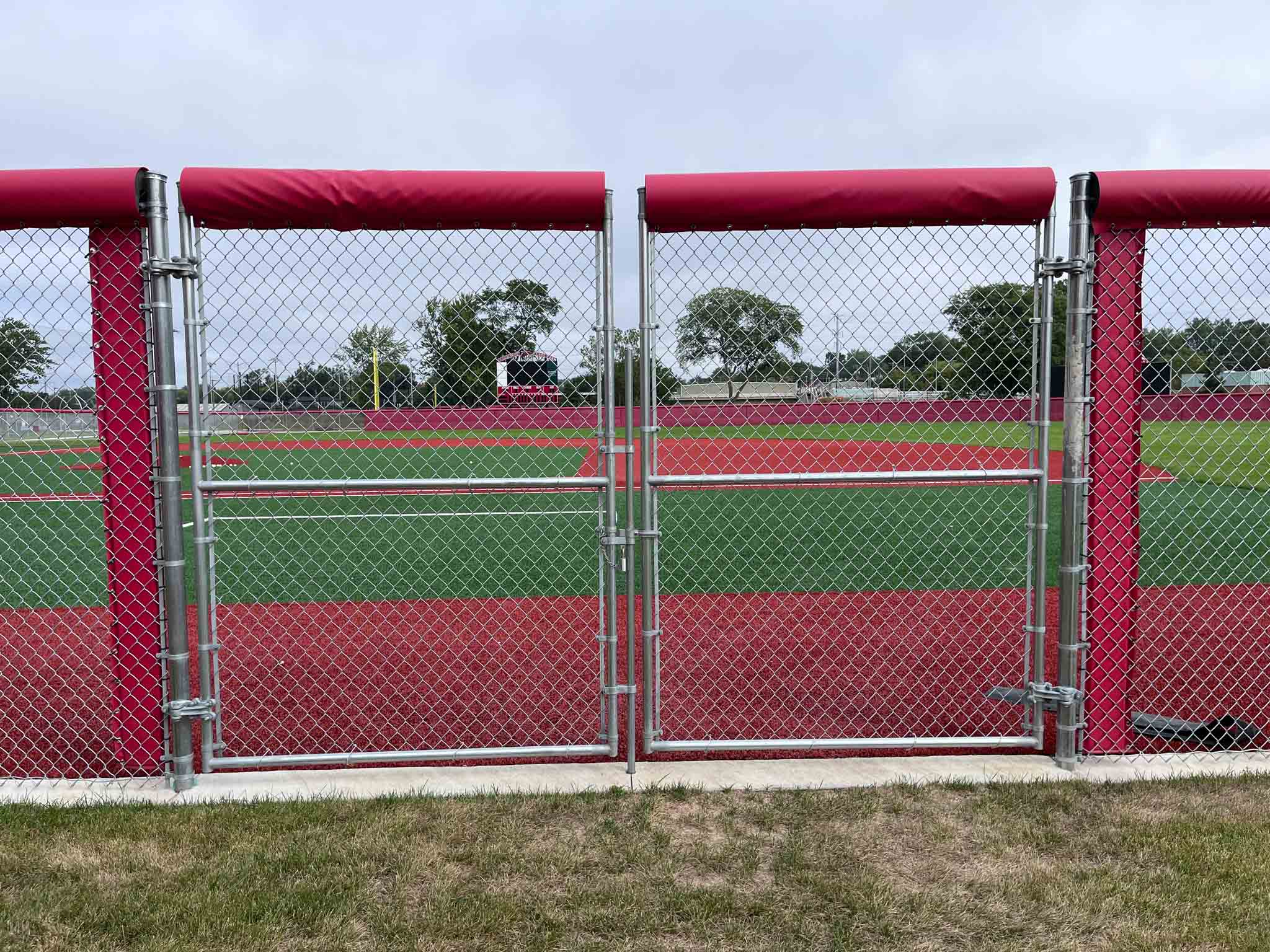 A commercial fence for sports fields, installed by professionals at 76 FENCE East Wilmington.