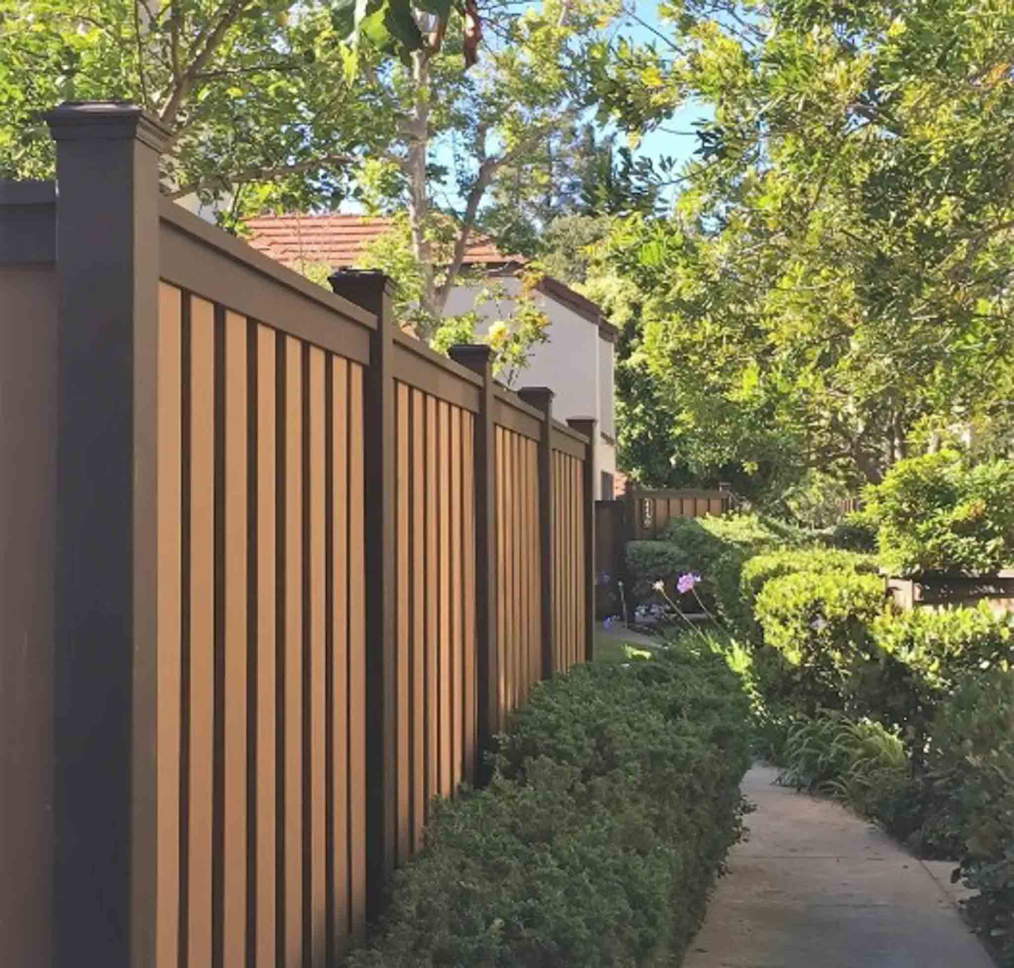 A residential composite fence in Charlotte, NC.