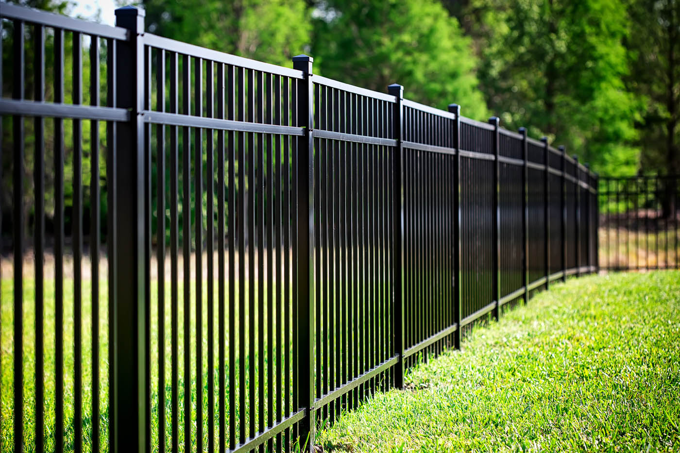 A stylish black aluminum fence - Check out aluminum fence installation in Mt. Juliet, TN - 76 FENCE.