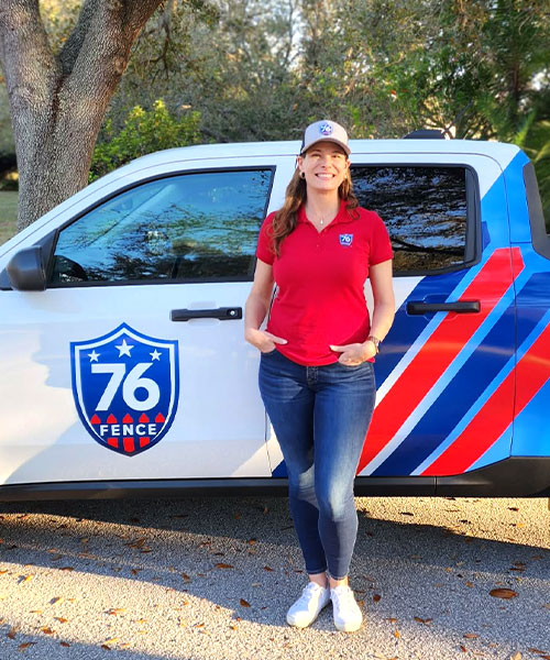 76 Fence Tampa (Lutz) owner standing near a truck