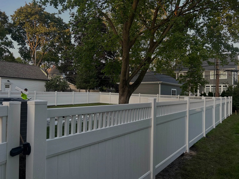 Residential white fence